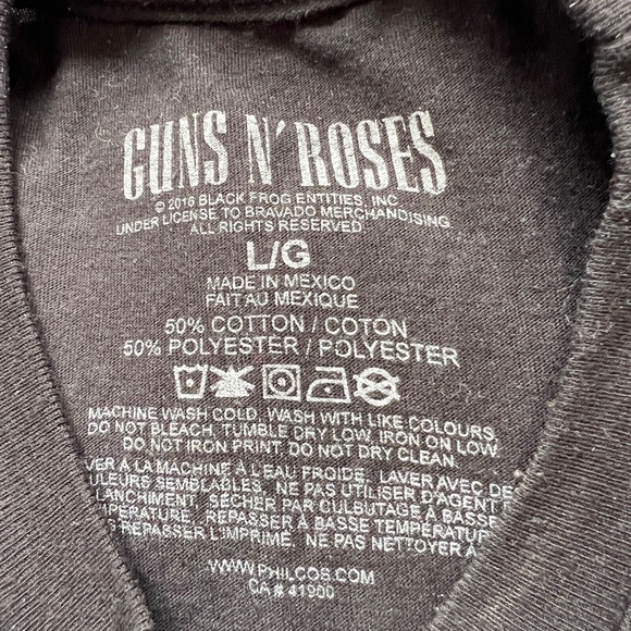 Guns n' Roses T Shirt Sz L Short Sleeve Black Cotton Blend "85" Soft - Picture 4 of 4